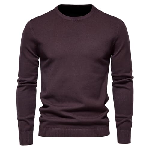 Men's Slim Fit Lightweight Crewneck Sweater Long Sleeve Solid Color Knit Pullover Fall Winter Warm Business Casual Tops3
