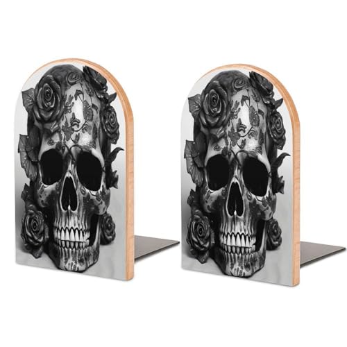 Sujetalibros de madera para evitar caídas de libros en estanterías modernas 2