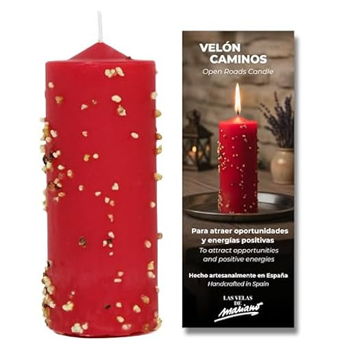 Velón Propósito Abrir Todos Los Caminos – Rojo | Vela Ritualizada Artesanal con Sales y Resinas para Potenciar Proyectos y Eliminar Obstáculos | Con Oración e Instrucciones | Ya disponible en tu tienda friki favorita! En mundofriki.es!