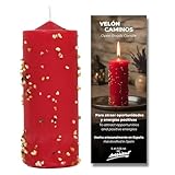Velón Propósito Abrir Todos Los Caminos – Rojo | Vela Ritualizada Artesanal con Sales y Resinas para Potenciar Proyectos y Eliminar Obstáculos | Con Oración e Instrucciones