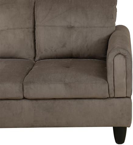 Corduroy Sectional Corner Sofa, L-Shape Couch with Storage Ottoman, Living Room Furniture Sets Design for Large Space Dorm Apartment Office, Right Chaise, Brown 8 41v 8EXFbRL. AC