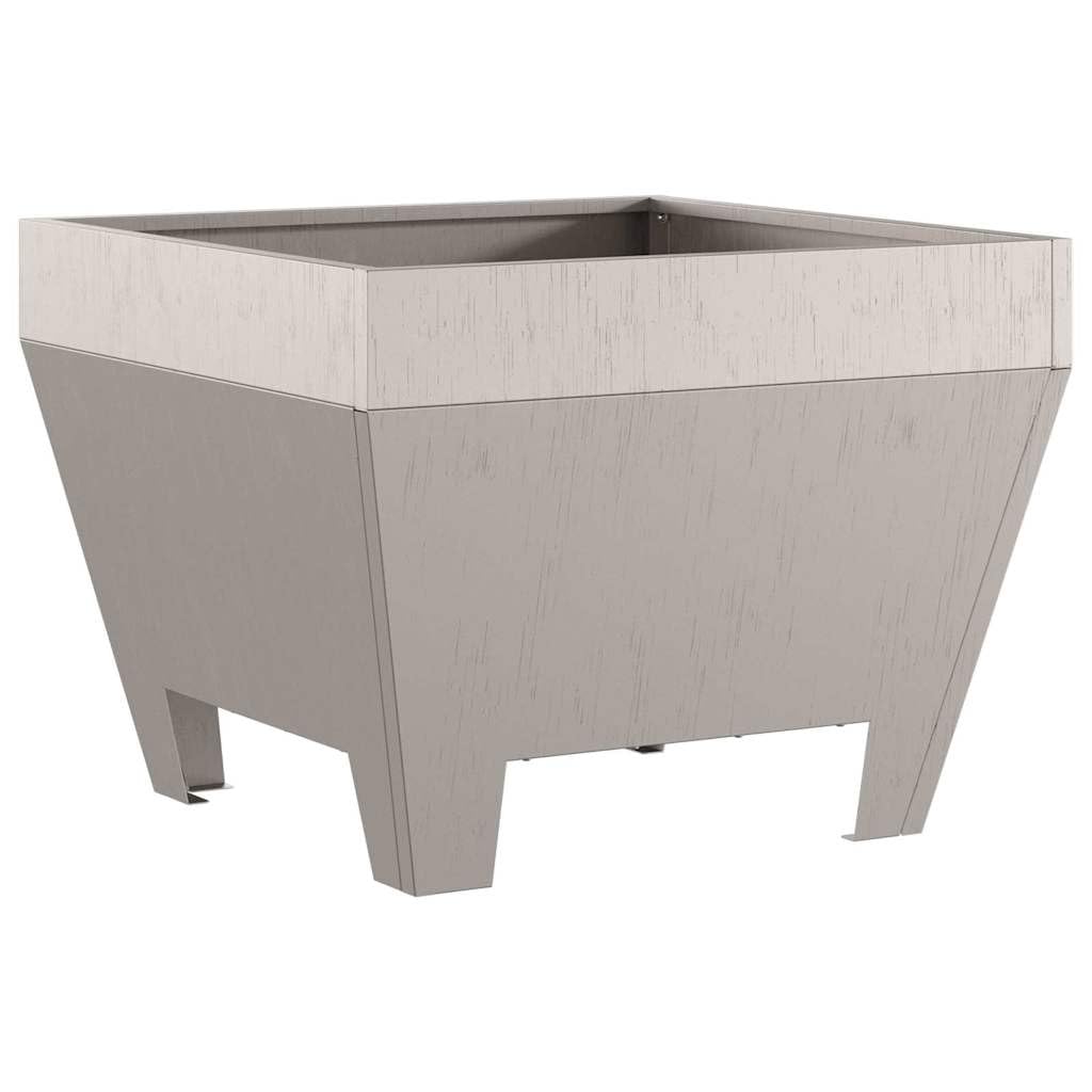 Brasero marrón de acero resistente a la intemperie, 50 x 50 x 38 cm, portátil e inoxidable para jardín, terraza, exterior, resistente al calor hasta 600 ℃, ideal para un calor acogedor y un
