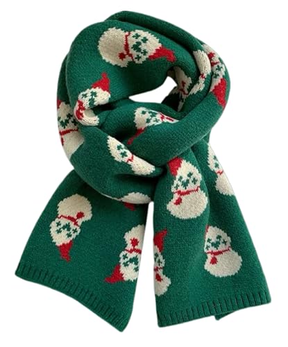 Image of Women's Wool Scarf - Christmas Winter Knitted Neck Wrap, Soft Warm Festive Scarf 160x20cm