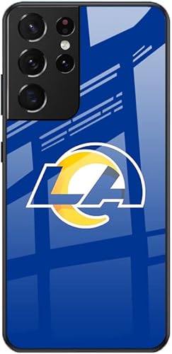 for Rams Tempered Glass Phone Case Compatible with Samsung Galaxy S22 Ultra.