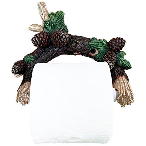 Toilettenpapierhalter mit Tannenzapfenmuster, Wandmontage, rustikale Badezimmerdekoration Cover