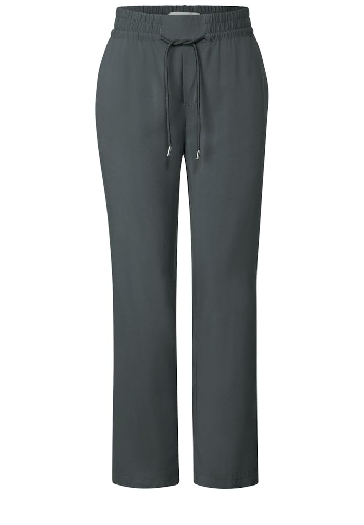 Street One Women's A377201 Viscose Trousers, Marshy Green, 42W x 28L