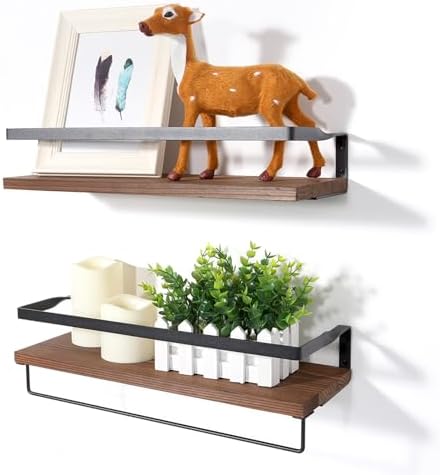 Amazon.com: himaly Floating Shelves, Wall Mounted Bathroom Shelf with ...