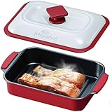seathestars レンジで魚焼き 電子レンジ 調理器 レシピ付き 電子レンジ専用調理器 炒める 茹でる 焼く 煮る 蒸す 炊く 万能 丸型 鍋 焼き魚 肉 焼き魚 焦げ目丸洗い可能 プレート 調理鍋 プレゼント 一人暮らし 時短