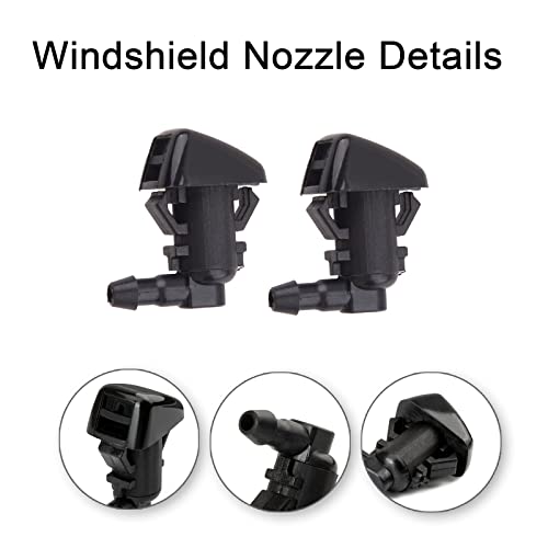 Image of Windshield Washer Hose Jet fluid Spray Nozzles repair kit Compatible with Ford 2011-2016 F250 F350 F450 Super Duty BC3Z-17K605-B BC3Z-17603-A Windshield Washer Hose
