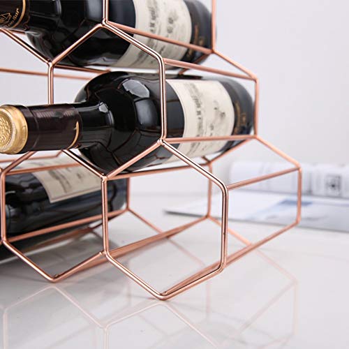 Soporte de botella de vino elegante de metal 6 botellas miniatura 4