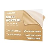 Langaelex Acrylglas Platte Frost Hell 3 mm, DIN A2 (420 x 594 mm) Milchglas Acrylplatte für Laserschneiden, Willkommensschild Hochzeit, Glasersatz