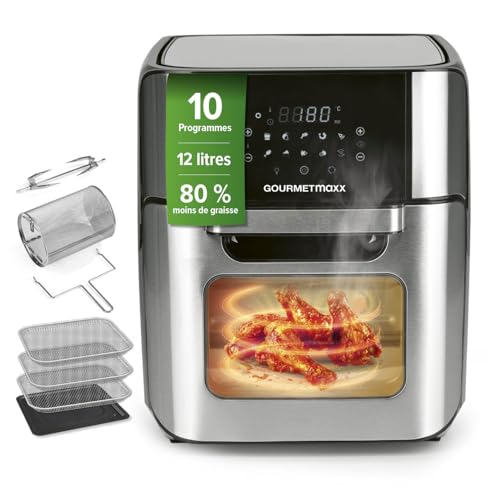 Friteuse à air chaud numérique 12 L, four XXL en inox | Airfryer ...