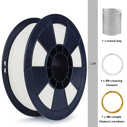 Image of ZIRO 3D Printer Filament 2.2lbs x 4 Spool, Tougher & Stronger, White 4pack | Fit for Most FDM 3D Printer, 1.75mm 1KG Spool, Dimensional Accuracy + /-0.03mm, Colorful PLA FilamenT