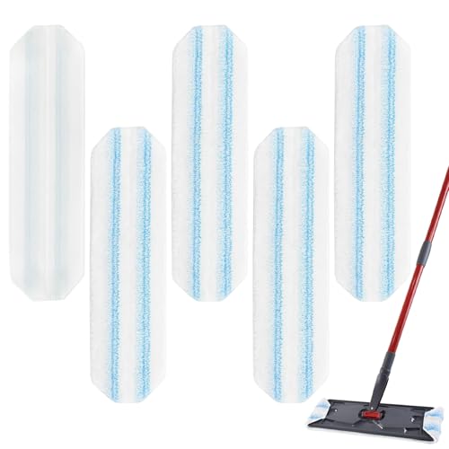 5 pcs Replacement Mop Pads for Vileda H2PrO Spin Mop System Microfibre Washable Reusable Flat Mop Washable and Reusable Mopping Head Refills Safe on Hard Floors
