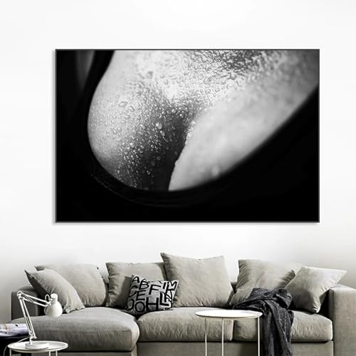 Affiches de femme sexy noir et blanc en toile nue pour la decoration murale de chambre 60x90cm