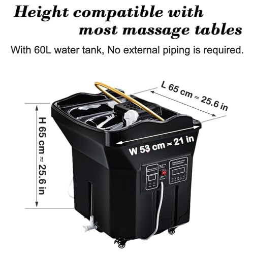 Head Spa Equipment Sink Portable with Water Tank, Constant Temperature Head Spa Equipment Water Circulation Shampoo Basin - Image 3