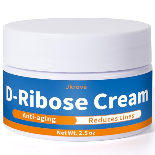 Jkrova Ribose Cream Ribose Sugar for Skin Reduces Wrinkles Moisturizer Tightens & Firms the Skin with D-Ribose Fractionated Coconut Oil and Grapeseed Oil for All Skin Types 2.5 oz