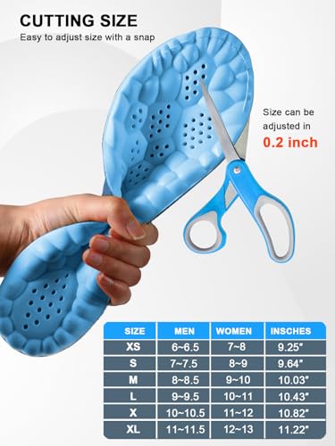 Image of 4D Cloud Steppers Insoles for Men and Women, Arch Support Insoles, Memory Foam Insoles, Shock Absorption and Cushioning Sports Shoe Insoles(Blue, M (Men's 6.5-8Women's7.5-9))