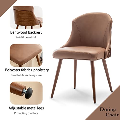 Allfonis Dining Chairs Modern Style Indoor Kitchen Chair, Comfortable Living Room Chairs With Metal Legs, Upholstered Chairs 1 Pcs, Brown… #TOP2