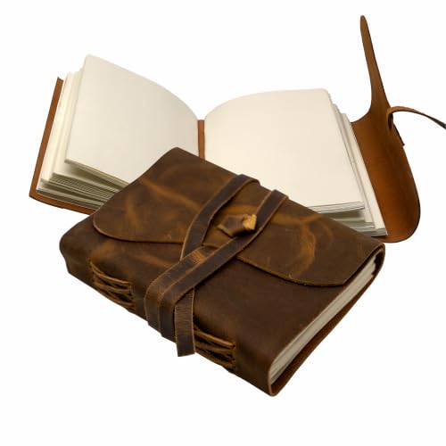 Image of Leather Journal Notebook Handmade Writing Journal Leather Diary, Travel Scrapbook, Sketchbook, Planner & Gift for Men & Women Gift for Writers, Students, Artists, Journal Lovers (Light brown-1, 5X7)