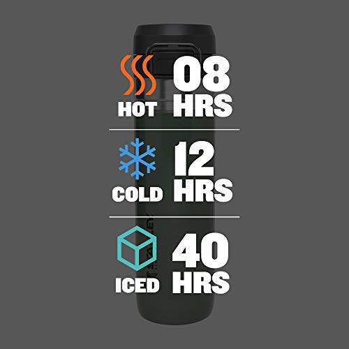 Image of Stanley Quick Flip GO Water Bottle 24 oz | Push Button Lid | Leakproof and Packable for Travel and Sports | Insulated Stainless Steel | BPA-Free | Hammertone Green