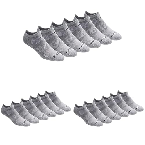 Image of Saucony Men's RunDry Mesh Ventilating Comfort Fit Performance No-Show Socks, Available in M-XXL (6, 12, 18 Pairs)