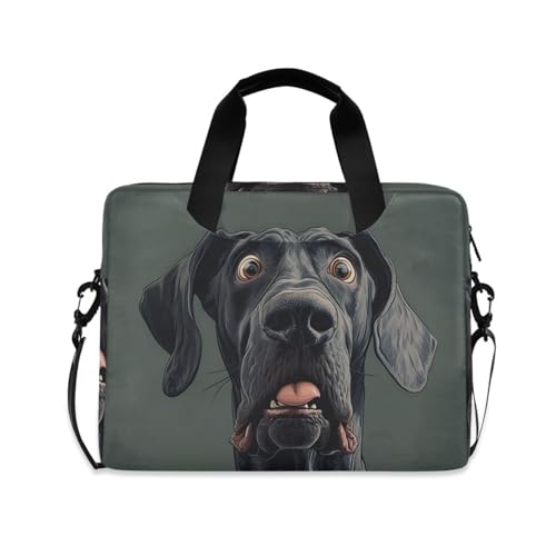 Sacoche PC 15,6 pouces avec poignée et motif Dogue Allemand rigolo