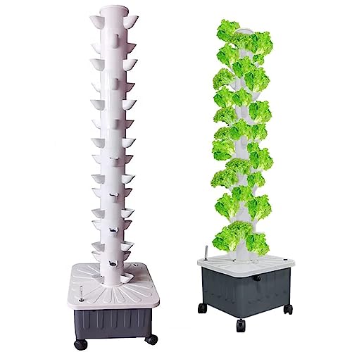 RRraw Torre Idroponica - Sistema di Coltivazione Idroponica per Erbe, Frutta E Verdura da Interni - Torre Aeroponica con Pompa Idratante, Timer, Adattatore