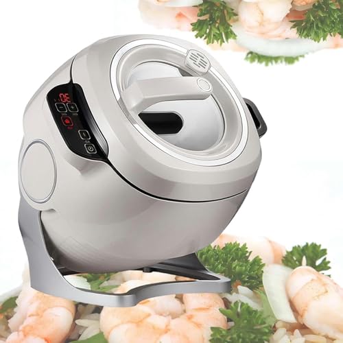 XNYXLPP Máquina para freír, máquina de cocción automática Inteligente de 6 litros con rotación y 3 velocidades Ajustables, Robot de Cocina con Panel táctil para Restaurante en casa (110v)