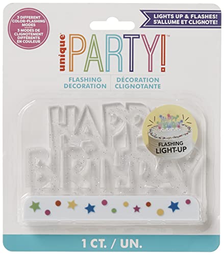 image for Unique Dazzling Flashing Happy Birthday Cake Decoration - 3.25