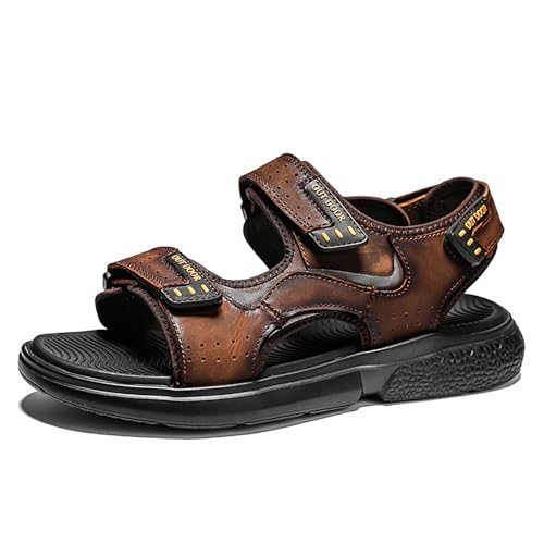 Men's Summer Sandals Casual Genuine Leather Beach Sandals Outdoor and Indoor Comfort Fisherman Sliper