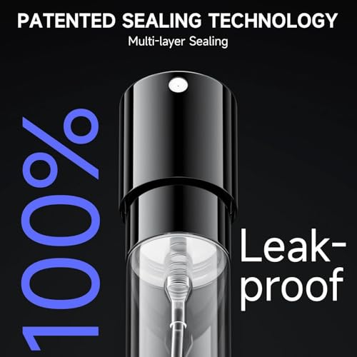 Image of 10ML Mini Perfume Atomizer Spray Bottle, Empty Refillable Glass Travel Cologne Sprayer for Men & Women with Refill Tools (Black-2)
