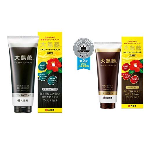 Amazon | 大島椿 ヘアカラートリートメント ダークブラウン 男女