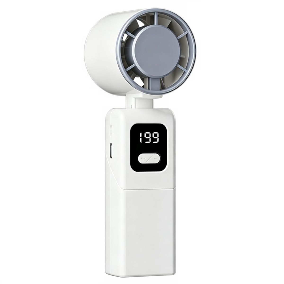 WJCYYDS Hand Held Fan,Portable Handheld USB Rechargeable Fans with 199 Speeds,Battery Operated Mini Fan Foldable Desk Desktop Fans with LED Display for Home Office Bedroom Outdoor Travel (White)