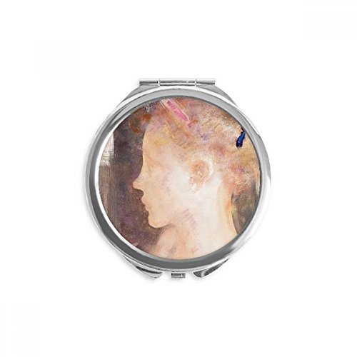 Miroir de poche peinture à l'huile fille cadeau idéal maquillage rond portable