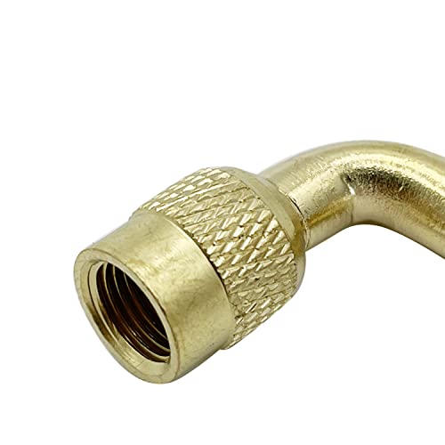 Image of 2PC Universal 90 Degree Tire Valve Extension Adapter Brass Air Tyre Extension