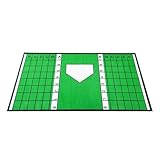 Patrones antidecoloración: esta alfombrilla de boxeo de béisbol incorpora tecnología de coloración resistente a la intemperie para mantener patrones antidecoloración, proporcionando una zona de golpe que favorece swings precisos. Sirve como una ayuda visual robusta durante los taladros repetitivos en diferentes condiciones, apoyando la consistencia del rendimiento y la durabilidad a largo plazo para un entrenamiento.