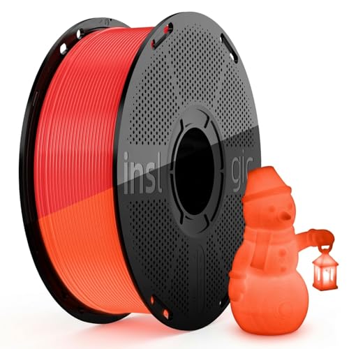 Inslogic Glow in the Dark Filament 1.75mm, 1kg (2.2lbs) Neatly Wound Luminous PLA 3D Printer Filament 1.75mm Dimensional Accuracy +/- 0.02mm, Prints Easily on Most FDM 3D Printers(Red)