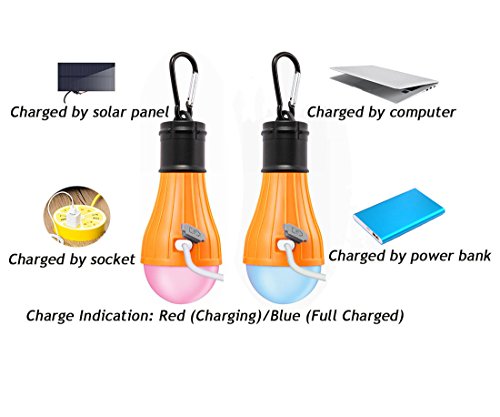 image for Viewpick Solar Garden Lights LED Lantern Tent Lamp Bulb 3 Modes Batter