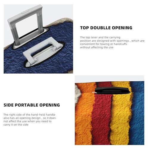 Colorful Stripe Art Elastic Travel Luggage Covers Dustproof Scratch-Resistant Suitcase Protector Fit 22-24 Inch3