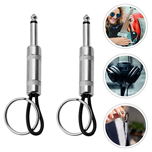 VILLCASE 2Pcs Chaveiro de Plugue de Guitarra Chaveiro de Amplificador de Guitarra Chaveiro 6. 35Mm C