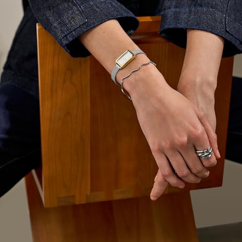 Image of Skagen Hagen Lille Rectangular Stainless Steel Watch for Women