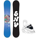 GNU Recess Youth Snowboard Package - XS Bindings, 90cm