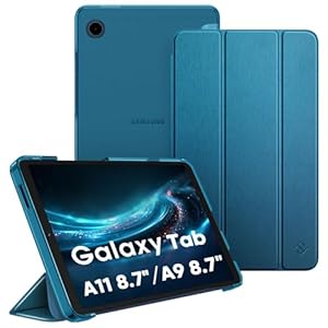 Fintie Hülle für Samsung Galaxy Tab A11 8,7" 2025/ Tab A9 8.7 Zoll Tablet, Ultra Dünn Schutzhülle mit Transparenter Rückseite, Pfauenblau