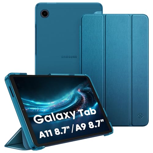 Fintie Hülle für Samsung Galaxy Tab A11 8,7' 2025/ Tab A9 8.7 Zoll Tablet, Ultra Dünn Schutzhülle mit Transparenter Rückseite, Pfauenblau