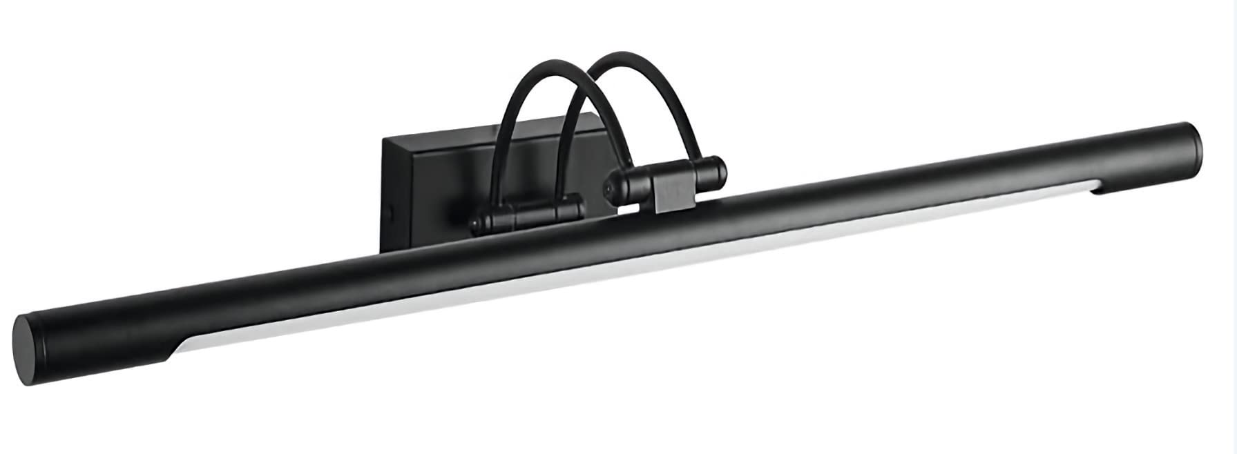 Aplique LED de pared para iluminar cuadros, espejos, murales, 8W tradicional y elegante,tono de luz cálida 3000K, Color Negro, articulado y giratorio. 50cm