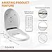 EavAire Electric Smart Toilet Seat Bidet with Slow Close Lid Cover, Instant Heated Seat, LCD, Adjustable Water Pressure & Temperature, Dual Positions, Self-Cleaning Nozzle, Night Light- Elongated