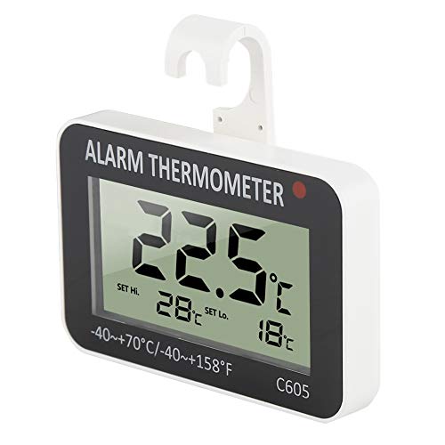 Termômetro de geladeira, termômetro digital LCD com alarme de geladeira, sonda testadora de temperat