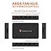 TUMMASTER ARGB Fan HUB 5V-3Pin LED Hub 4 Pin PWM Fan Controller RF Remote (J-10 （Black）)