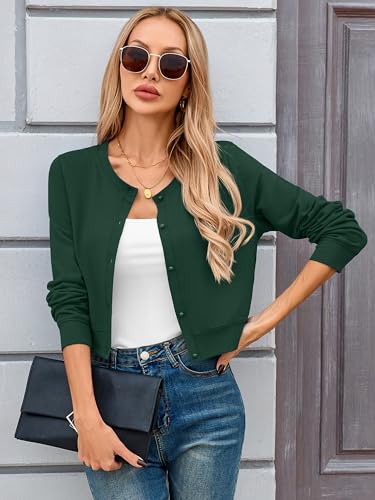 Image of Heymoments Women's Thin Shrugs Long Sleeve Lightweight Cropped Tops Open Front Cardigan for Dress S-2XL